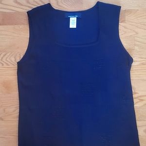 Black, beaded sleeveless sweater